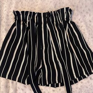 Striped Black and White Women's Shorts